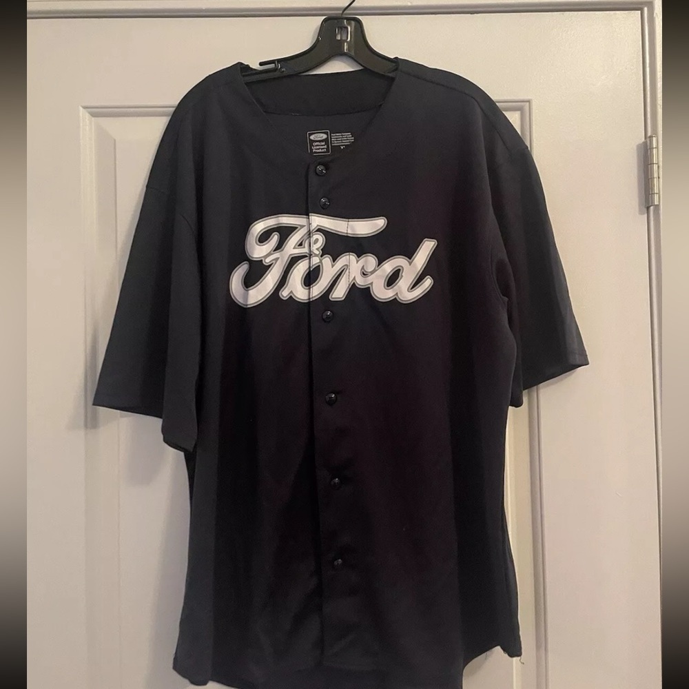 VTG FORD Built Tough 03 Baseball Shirt Button Down Jersey Sz XL Official Logo